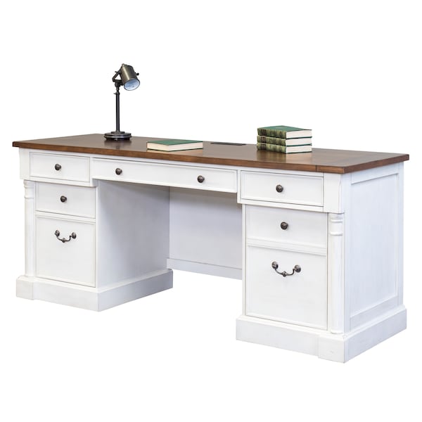 Martin Furniture Durham Computer Desk in Weathered White - IMDU689