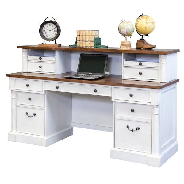 Martin Furniture Durham Computer Desk in Weathered White - IMDU689