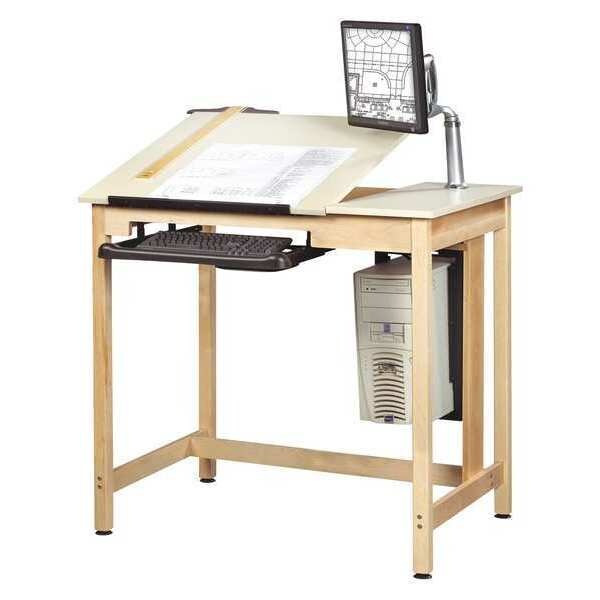 Diversified Spaces Drawing Table DRAWING TABLE, 30" D X 39-3/4" H, 42" W X Plastic Laminate, Almond - CDTC-70
