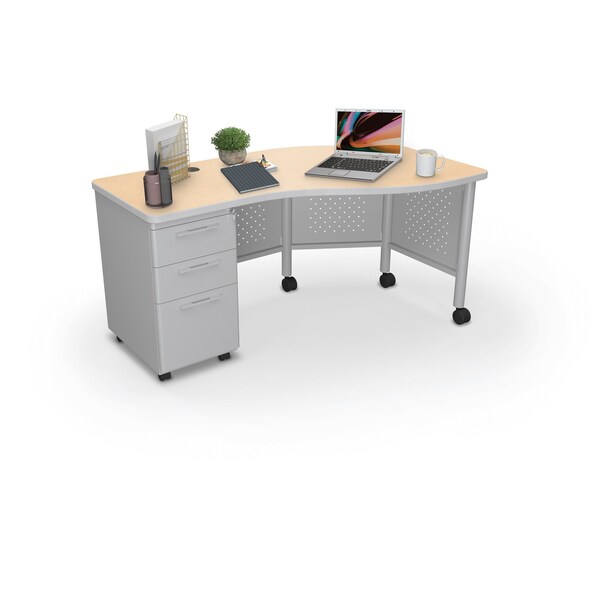 Mooreco Instructor Desk Left 29.8"H x 60"W x 36.3"D Fusion Maple - 91786-7909-PL