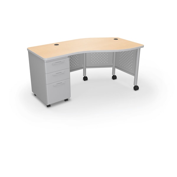 Mooreco Instructor Desk Left 29.8"H x 60"W x 36.3"D Fusion Maple - 91786-7909-PL