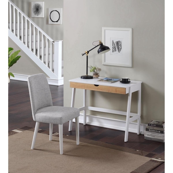 Olive & Opie Hilton Desk, White & Natural - 29281-WHN