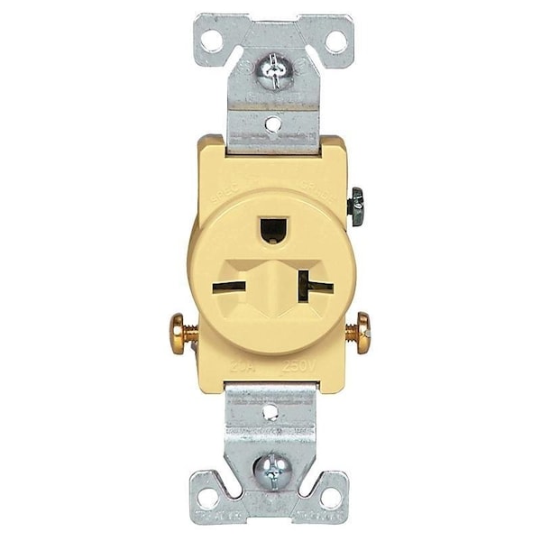 Eaton Wiring Devices RECEPTACLE SNGL IVORY 20A 250V - 1876V-BOX