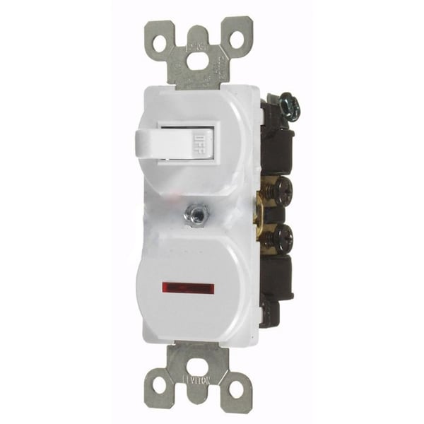 American Imaginations 15 AMP Rectangle White Electrical Switch and Outlet Plastic-Aluminum - AI-36823