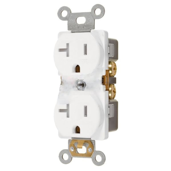 American Imaginations 20 AMP Rectangle White Electrical Receptacle Plastic-Aluminum - AI-36840