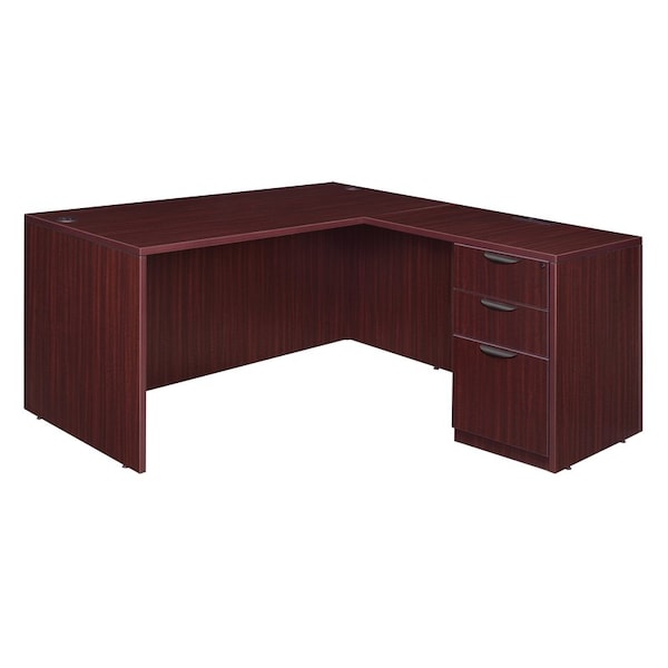 Regency Pedestal Desk Legacy 60" Single Full Pedestal L-Desk, 4, Mahogany - LLDSPF603047MH