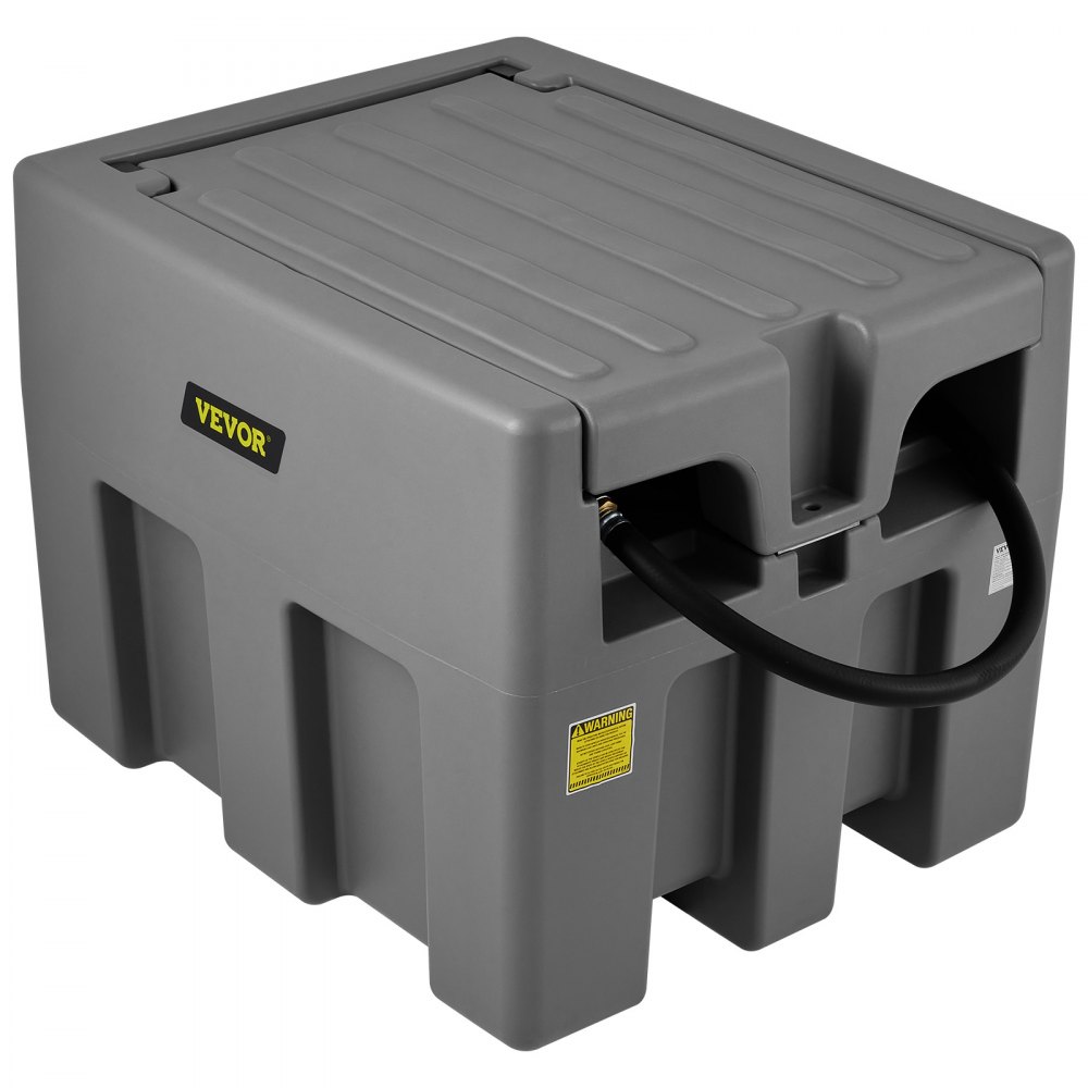 VEVOR Portable Diesel Tank, 58 Gallon Capacity & 10 GPM Flow Rate, Diesel Fuel Tank with 12V Electric Transfer Pump and 13.1ft Rubber Hose, PE Diesel Transfer Tank for Easy Fuel Transportation,Gray - SLYXJLBDDWC503G5EV0
