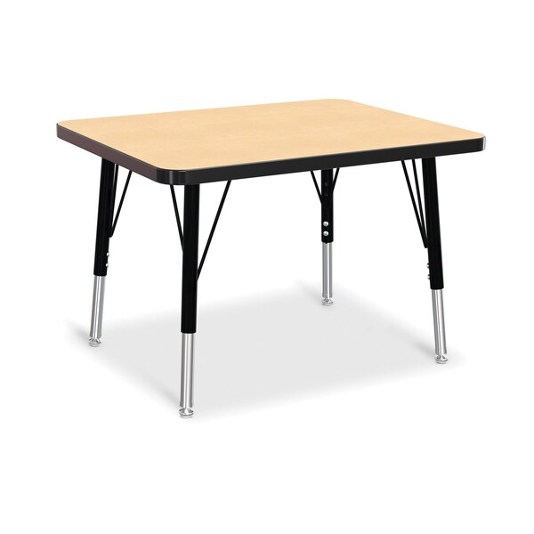 Jonti-Craft Berries Rectangle Student Desk, 24 in. x 30 in., E-height, Maple/Black/Black - 6570JCE011
