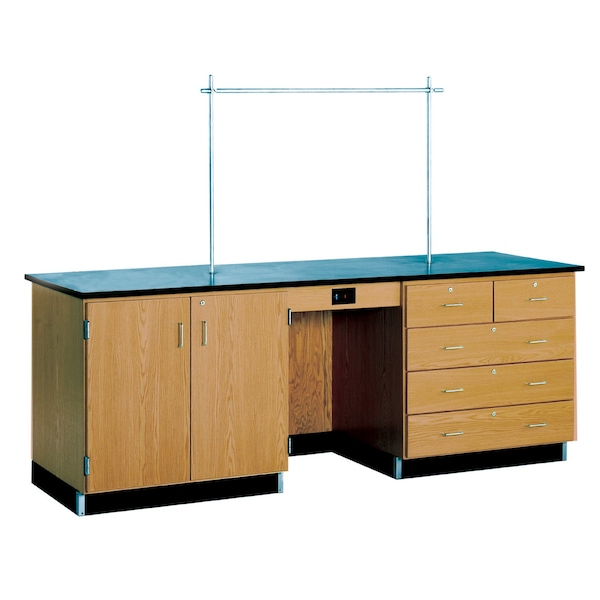 Diversified Spaces Teachers Desk Instructor Desk, 96" x 30" x 36", 30" D X 36" H, 96" W X Red Oak - 1116KF