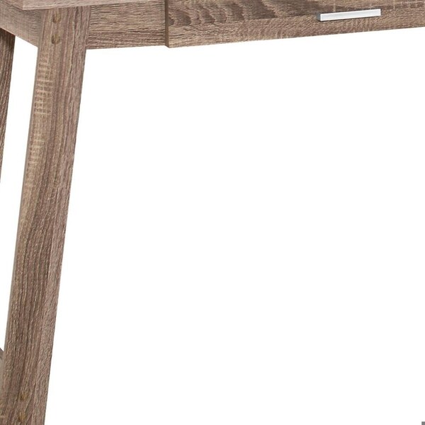 Homeroots 29.25 in. Dark Taupe Particle Board & Laminate Computer Desk with a Storage Drawer - 333403