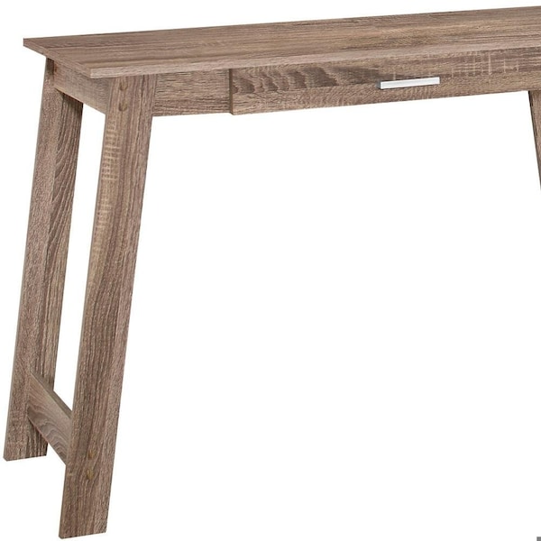 Homeroots 29.25 in. Dark Taupe Particle Board & Laminate Computer Desk with a Storage Drawer - 333403