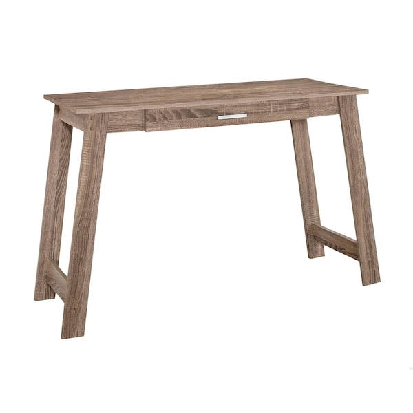 Homeroots 29.25 in. Dark Taupe Particle Board & Laminate Computer Desk with a Storage Drawer - 333403