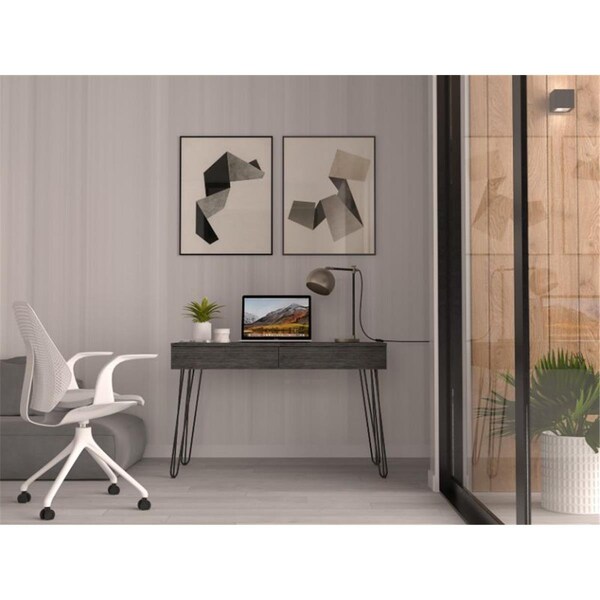 Depot E-Shop Salamanca Writing Desk, Smokey Oak - DE-ELI5709
