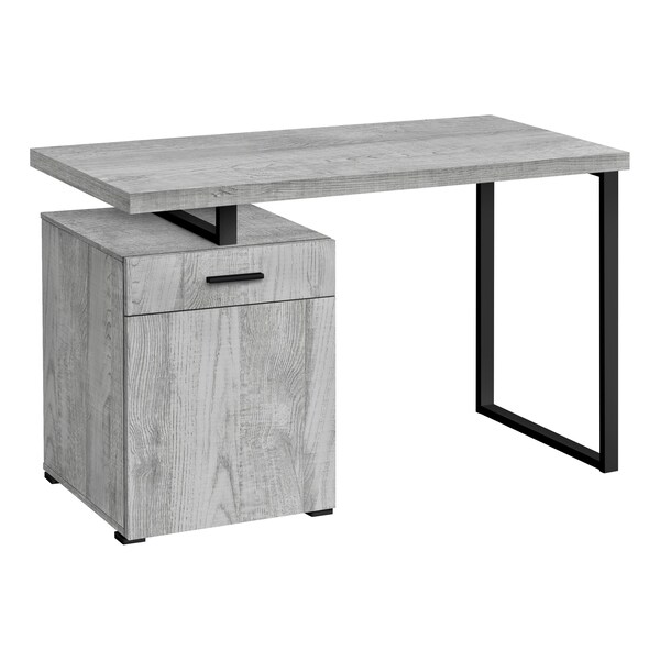Monarch Specialties Computer Desk, Home Office, Laptop, Left, Right Set-up, Storage Drawers, 48"L, Work, Metal, Grey - I 7763
