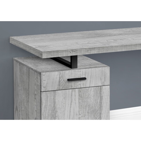 Monarch Specialties Computer Desk, Home Office, Laptop, Left, Right Set-up, Storage Drawers, 48"L, Work, Metal, Grey - I 7763
