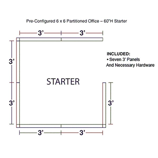 Interion By Global Industrial 72 in D X 60 in H, 72 in W X Fabric Panels / Wood Frame / Steel Connectors, Gray - 236619GY