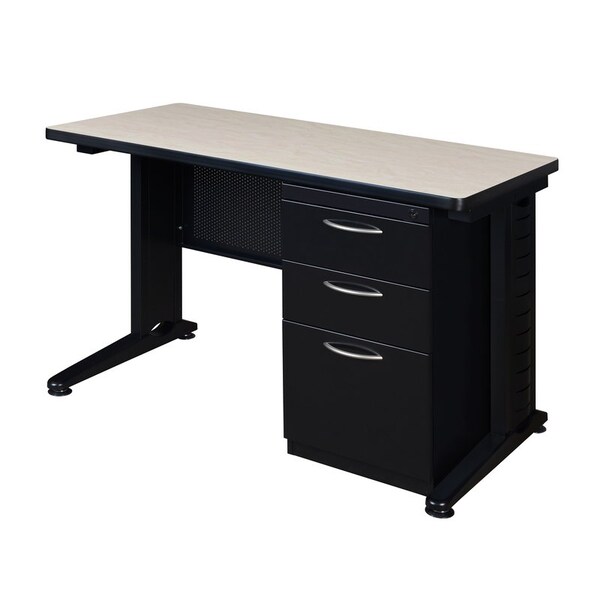 Fusion Pedestal Desk Desks > Pedestal Desks > Fusion Single Pedestal Desks, 24 D X 29 H, 48 W X Wood|Metal - MSP4824PL