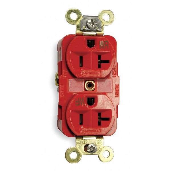 Hubbell 20A Duplex Receptacle 125VAC 5-20R RD - HBL5362RWR