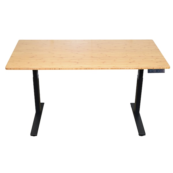 Uncaged Ergonomics RiseUpElectricStandingDesk60X30"BambooDesktopSitStandOffice, Rubb - RUBB