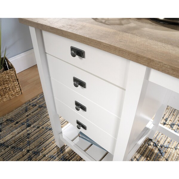 Sauder Single Ped Desk, 19.45 in D X 29.76 in H, 47.16 in W X Engineered wood - 427309