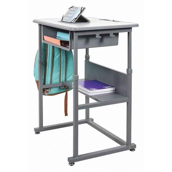 Luxor Adjustable Desk Student Desk, Manual Adjustable, 19-1/2" D X 24-1/2" to 42" H, 27-1/2" W X Laminate - STUDENT-M