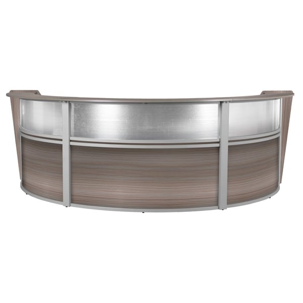 Regency 71 in D X 45.5 in H, 143.5 in W X Wood, Plexi, Driftwood Grey - 77313GY