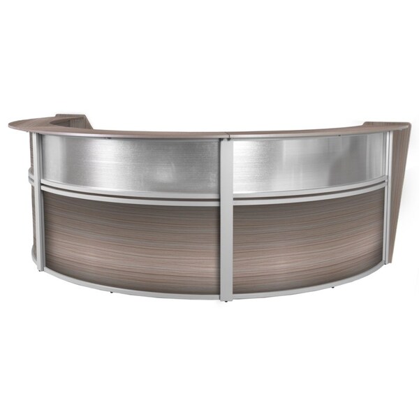 Regency 71 in D X 45.5 in H, 143.5 in W X Wood, Plexi, Driftwood Grey - 77313GY