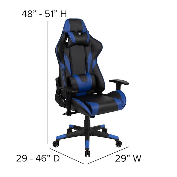 Flash Furniture Red Gaming Desk-Cup Holder/Reclining Chair Set - BLN-X20RSG1030-BL-GG