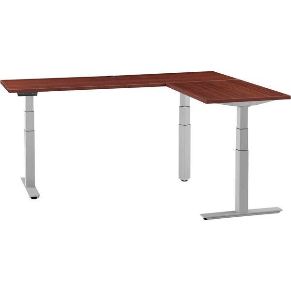 Interion By Global Industrial Sit Stand L-Desk, 24 in D X 23 to 48 in H, 60 in W X - 695777LMHGY