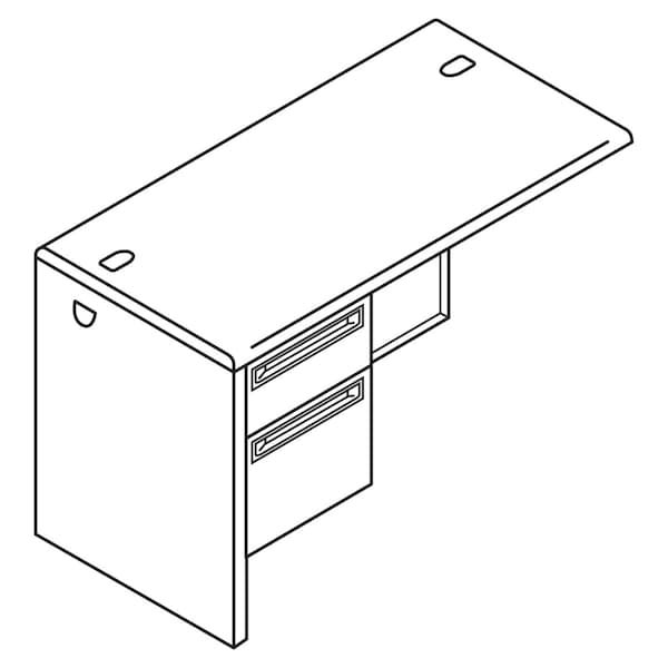 Hon Return Shell Returns, 24 in D X 29-1/2 in H, 48" W X Mahogany/Charcoal - H38216L.N.S