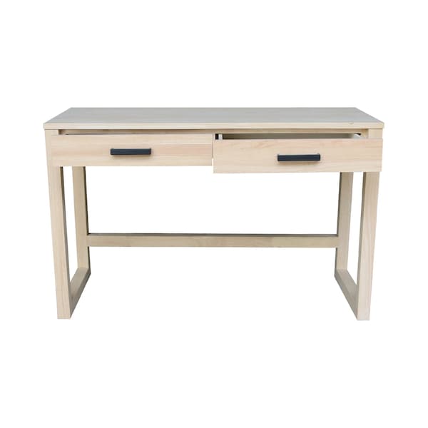 International Concepts Carson Solid Wood Desk with 2 Drawers - Unfinished - OF-71