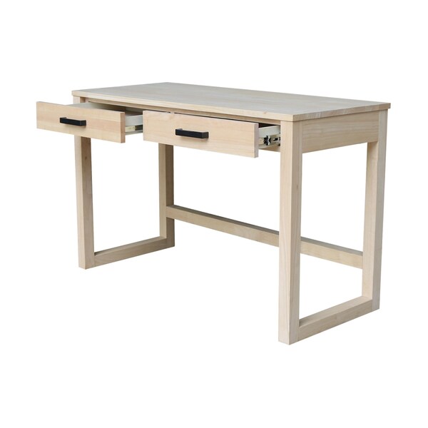International Concepts Carson Solid Wood Desk with 2 Drawers - Unfinished - OF-71