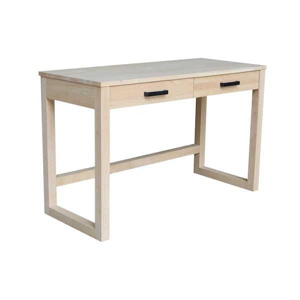 International Concepts Carson Solid Wood Desk with 2 Drawers - Unfinished - OF-71