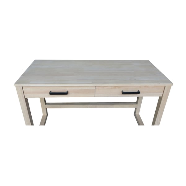 International Concepts Carson Solid Wood Desk with 2 Drawers - Unfinished - OF-71