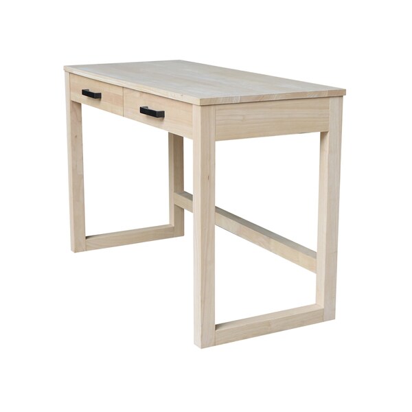 International Concepts Carson Solid Wood Desk with 2 Drawers - Unfinished - OF-71