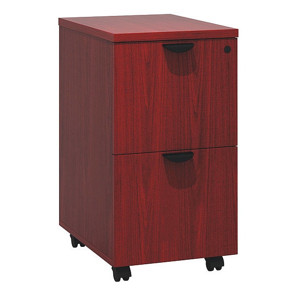 Boss Mobile Pedestal, File/File Mahogany, 16"x22"x29.5"H - N149-M