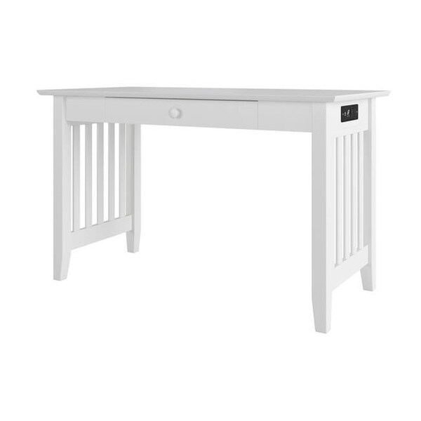 Atlantic Furniture Atlantic Furniture AH12222 24 x 48 x 29.38 in. Mission Desk with Drawer & Charger; White - AH12222