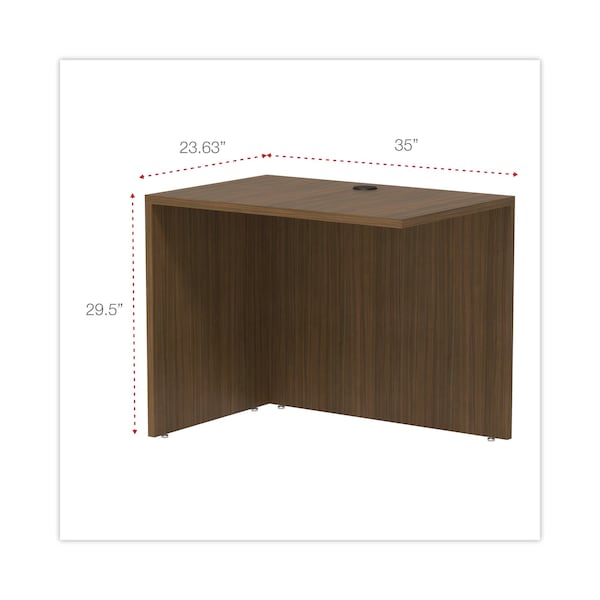 Alera Desk Shell Valencia Reversible Return/Bridge Shell, 23.63 in D X 29.5" H, 35" W X Modern Walnut - VA353624WA