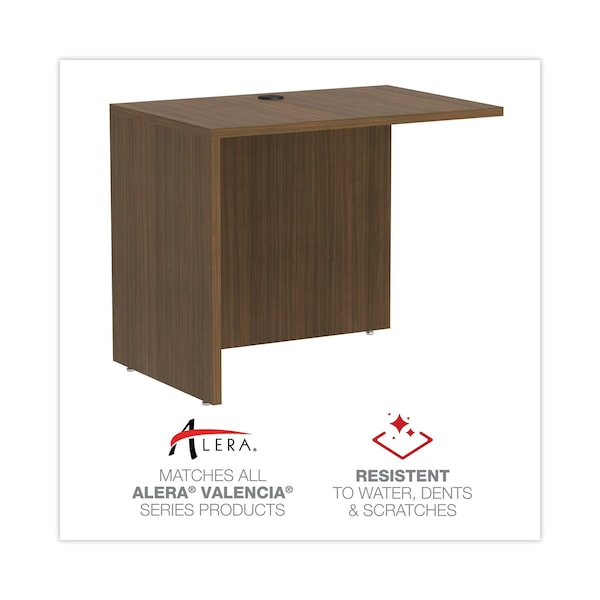 Alera Desk Shell Valencia Reversible Return/Bridge Shell, 23.63 in D X 29.5" H, 35" W X Modern Walnut - VA353624WA