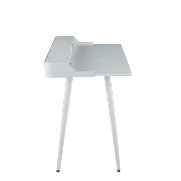 Lumisource Harvey Desk in White Steel, White, Natural Wood and Whites - OFD-HRVY WNA