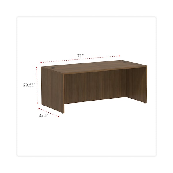 Alera Desk Shell Valencia Straight Front Desk Shell, 35-1/2 in D X 29.63" H, 71" W X Woodgrain Laminate - VA217236WA
