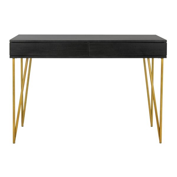 Safavieh 29.5 x 43.3 x 19.7 in. Pine Two Drawer Desk, Black - FOX2238B