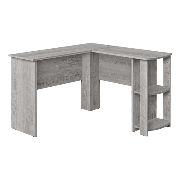 Monarch Specialties Computer Desk, Home Office, Corner, Storage Shelves, 48 in.L, L Shape, Work, Laptop, Grey Laminate - I 7720