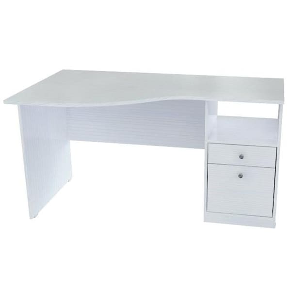 Inval America Desk, 29-1/2 in D X 31-1/2 in H, 55 in W X Engineered Wood, Laricina White, Melamine - ES-3403