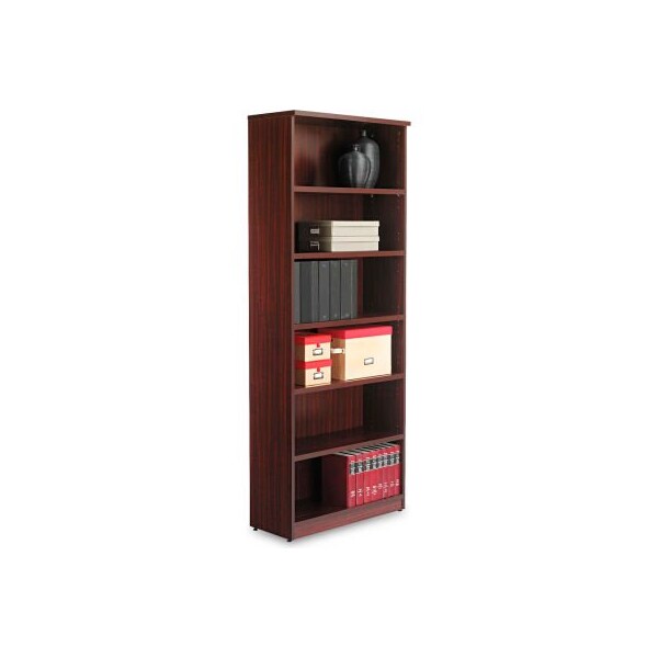 Alera Alera Bookcase with 6 Shelves - 31-3/4"W x 14"D x 80-3/8"H - Mahogany - Valencia Series - ALEVA638232MY