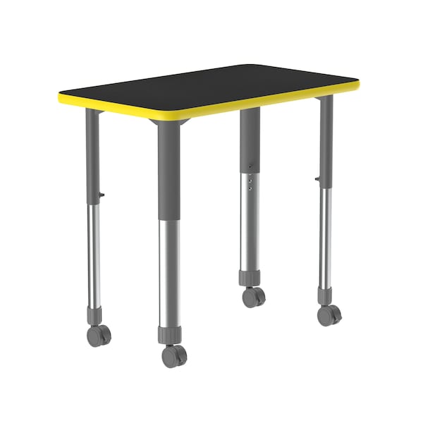 Correll TFL Collaborative Desk - Casters - Rec - AD3420TF-REC-07-13-38-CK