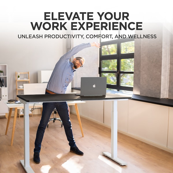 Uncaged Ergonomics RISE UP STND DESK WHT FRM 48 - RUWBKMDF48