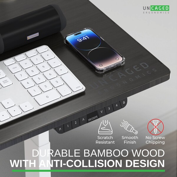 Uncaged Ergonomics RISE UP STND DESK WHT FRM 48 - RUWBKMDF48