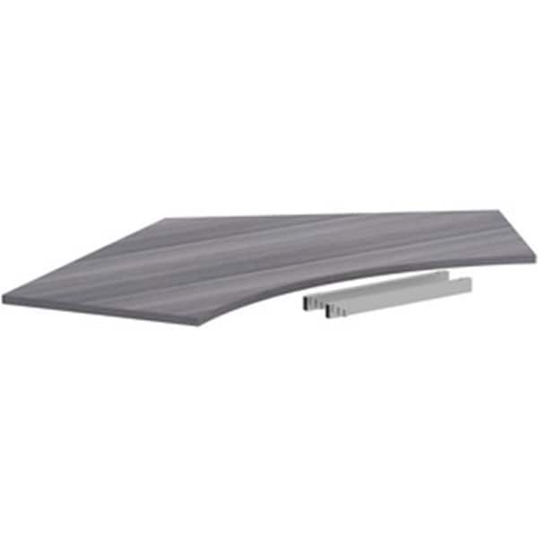 Lorell 47.25 in. Relevance Series 120 Curve Panel Top Weathered Charcoal - LLR16249