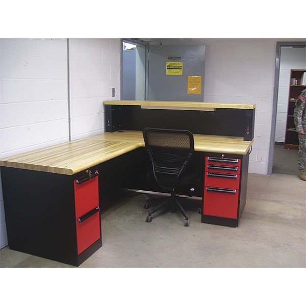 Equipto L-Shaped Workcenter-Right Hand return, GY - 360RW-GY